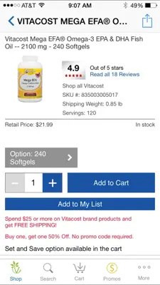 Vitacost android App screenshot 1